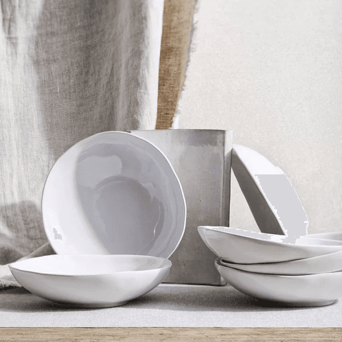 Image showing the Portobello Set of 6 Pasta Bowls, D23cm, White product.