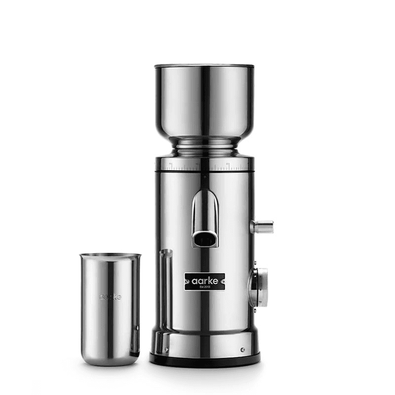 Flat Burr Coffee Grinder, 27cm, Stainless Steel