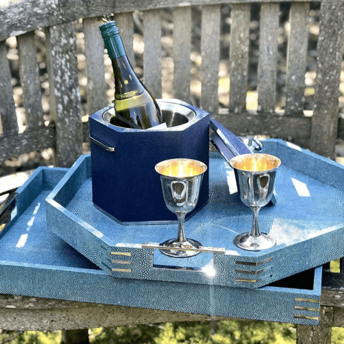 Image showing the Ice Bucket, Nile Blue Shagreen product.
