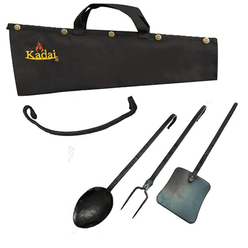 Hand-Forged Untelsit Set With Cotton Wrap, Black