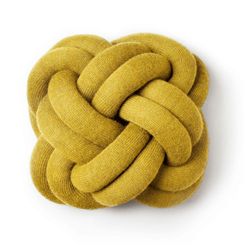 Image showing the Knot Cushion, H30 x W30 x D15cm, yellow product.