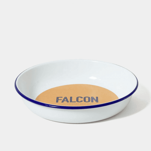 Image showing the Medium Salad Bowl, 26cm, White with Blue rim product.