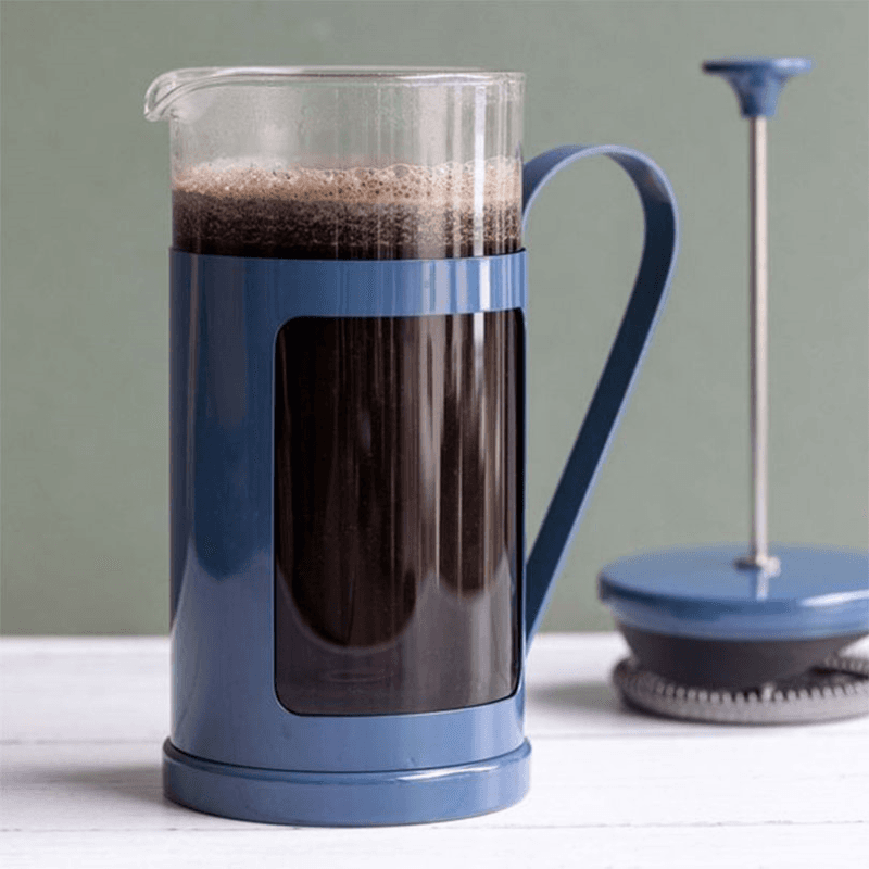 Monaco Stainless Steel Cafetière, 8 Cup, Blue