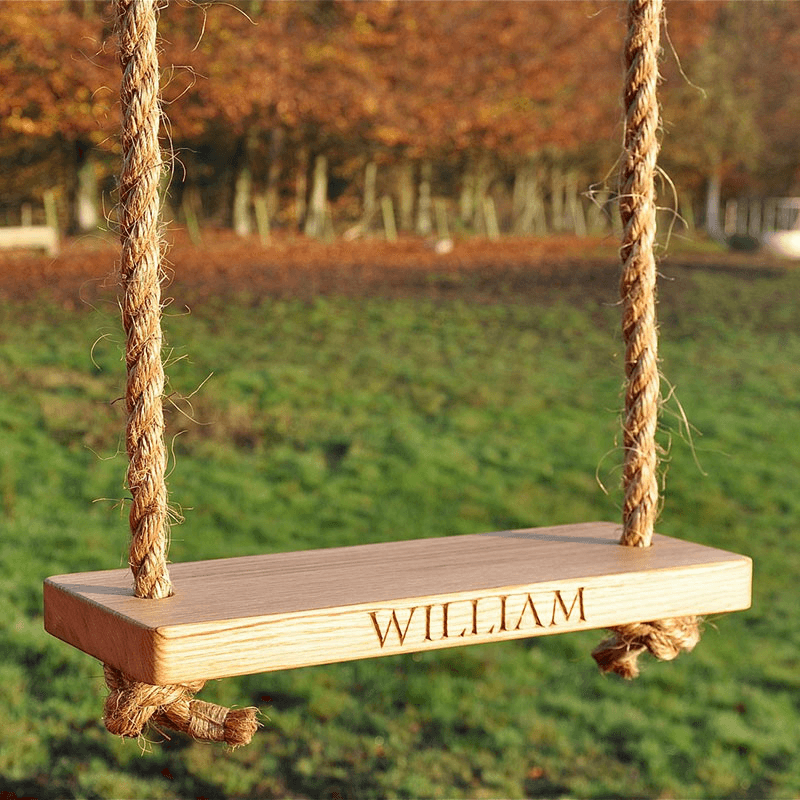 Personalised Small Swing, Oak