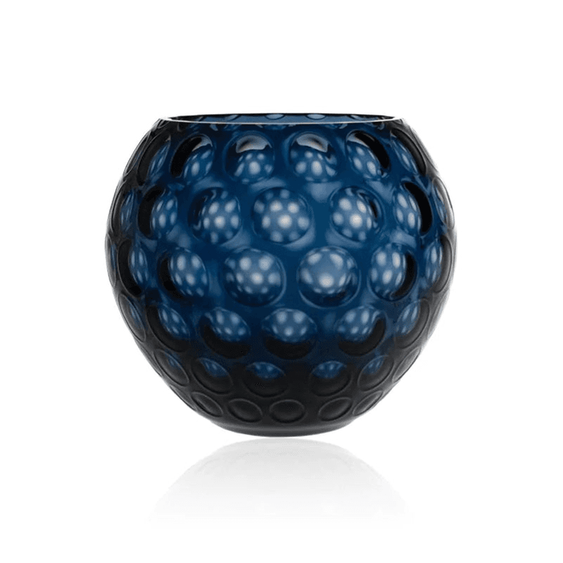 Kugel Vase, H16cm, Royal Blue