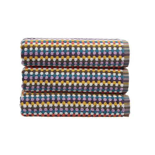 Image showing the Carnaby Stripe Bath Sheet, White/Pink/Blue/Orange product.