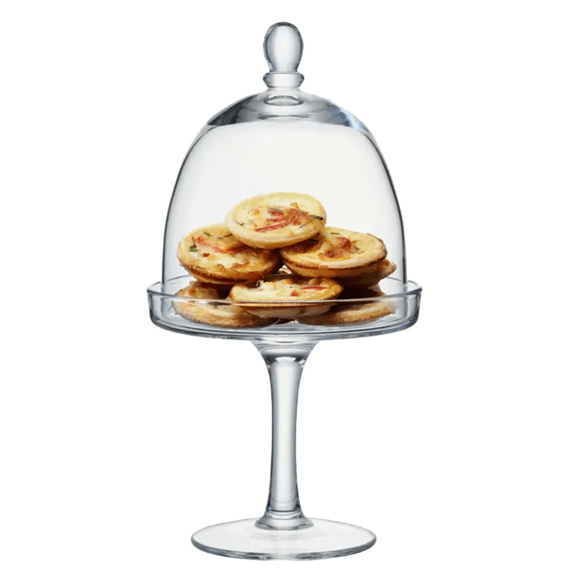 Serve Glass Dome and Stand, D15cm, Clear