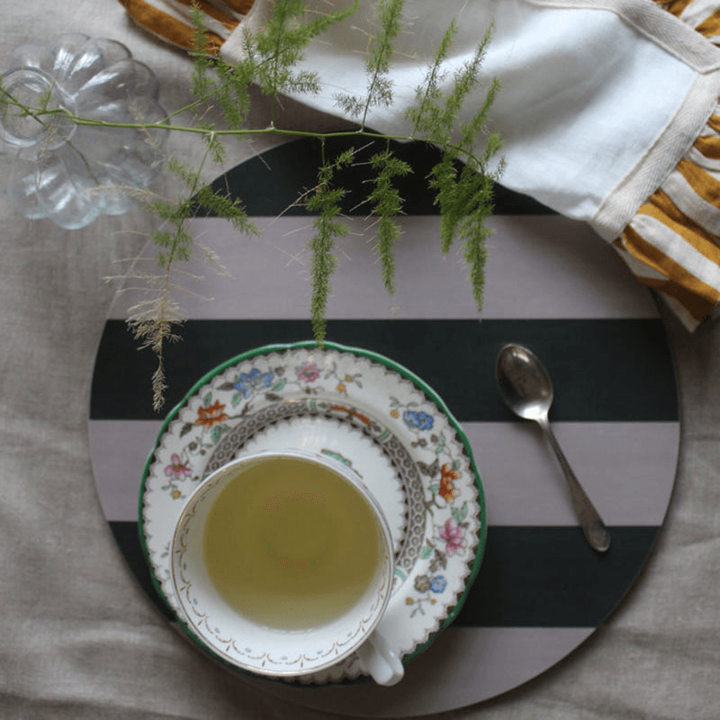 Stripe Placemat, D28cm, Forest Green