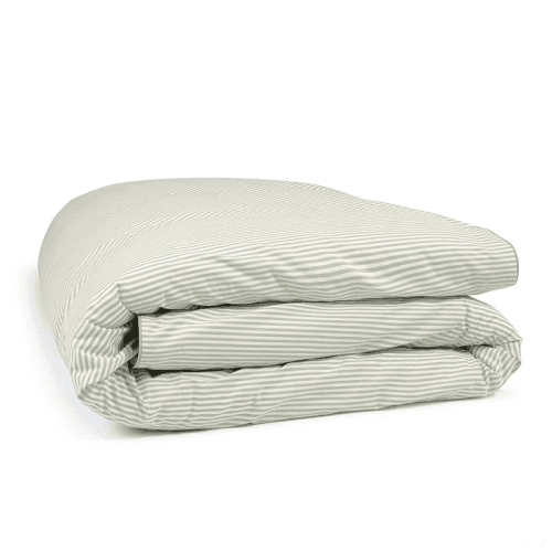 Image showing the Striped Percale  Duvet Cover, Superking, Sage Green Stripe product.