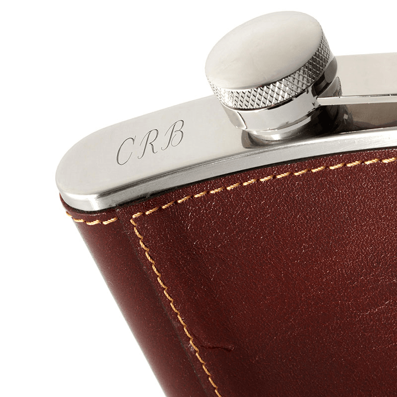 Classic Hip Flask, H11.5 x W9.5cm, Amazon Brown Croc