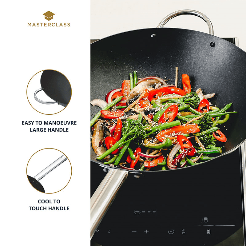 Professional heavy duty non-stick wok, 35.5cm / 14"