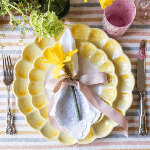 Image showing the Lido Set of 4 Side Plates, D21.5cm, Yellow product.