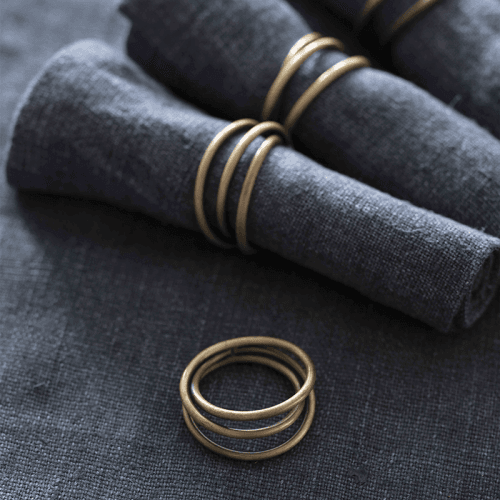 Image showing the Napkin Rings, Brompton, Antique Brass, Set of 4 product.