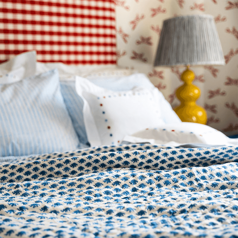 Elephant King/Super King  Size Quilt, Blue