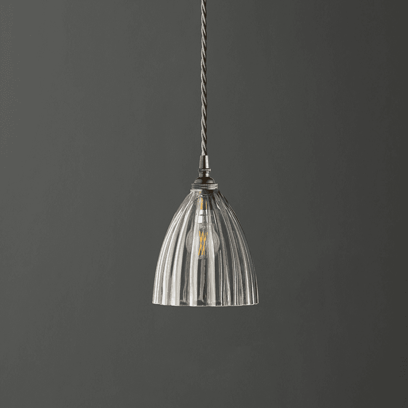 scalloped Shade, 18cm, clear glass