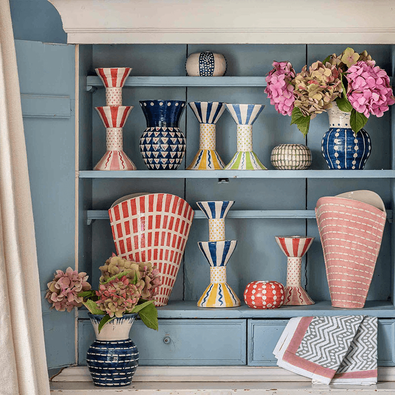 Dot Double Layer Vase, H25cm, Indigo