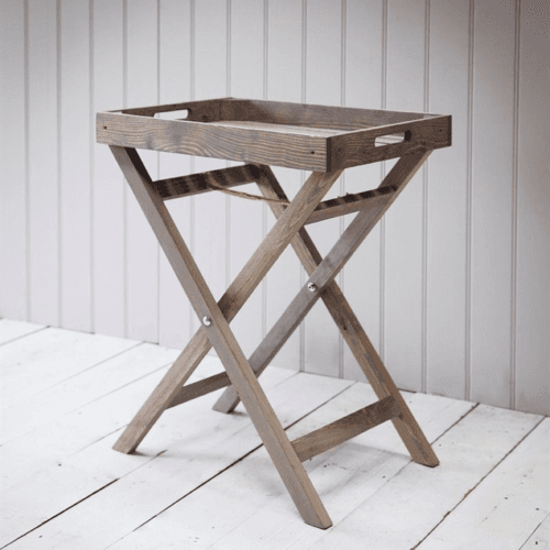 Image showing the Aldsworth Butlers tray and stand, H72 x W55 x D40cm, spruce wood product.
