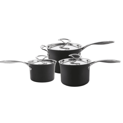 Image showing the Style Hard Anodised 3 Piece Saucepan Set product.