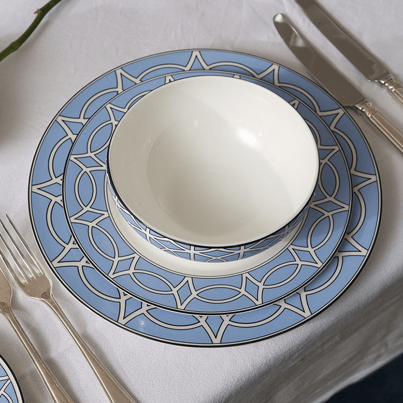 Loop Set of 2 Dinner Plate, D26cm, Cornflower Blue