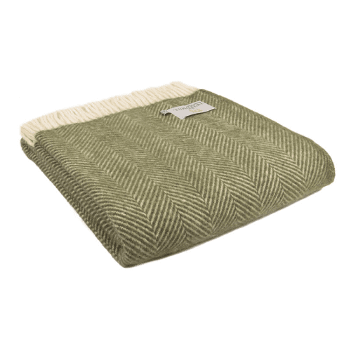 Image showing the Fishbone Throw, 150 x 183cm, Olive product.