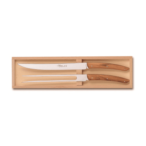 Image showing the Thiers 2 piece carving set, Olive Wood product.