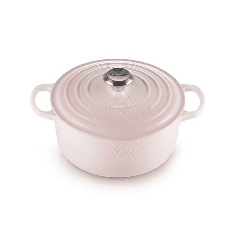 Signature Cast Iron Round Casserole, 28cm, Shell Pink
