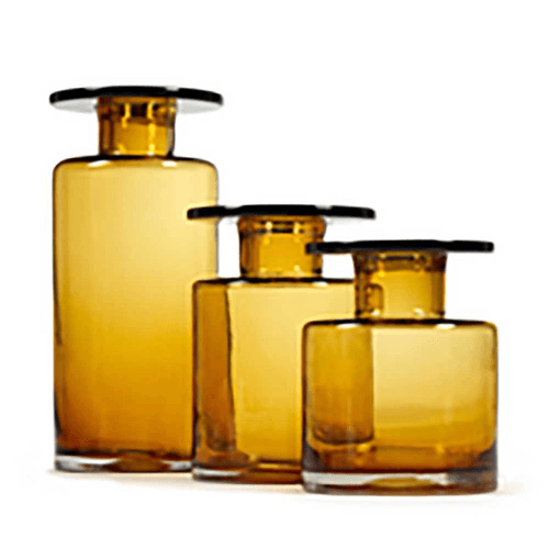 Image showing the Wind & Fire Large vase, D19cm, Amber & Black product.