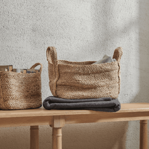 Image showing the Arbroath Rectangular Jute Basket, H31cm, Natural product.