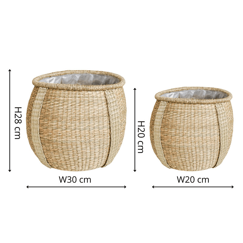 Pando Set of 2 Seagrass Baskets, Natural