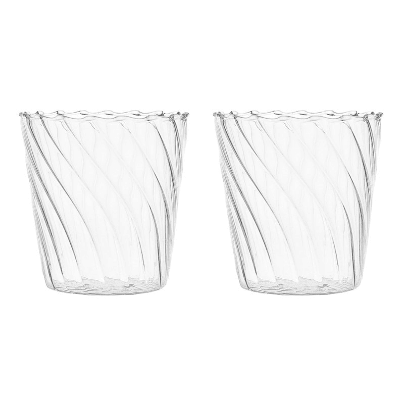 Rippled Pair of Tumblers, 9cm, Clear
