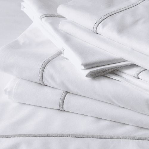 Image showing the Savoy - 400 Thread Count Egyptian Cotton King duvet cover, W225 x L220cm, White/Silver product.