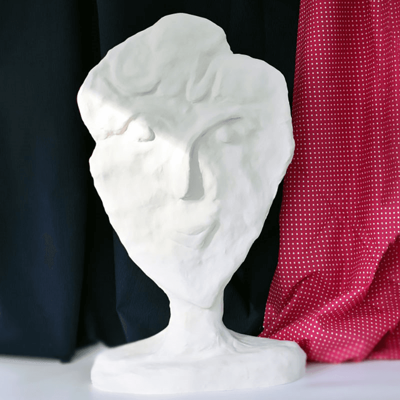 Rudi Abstract Sculptural Bust, H56cm, White
