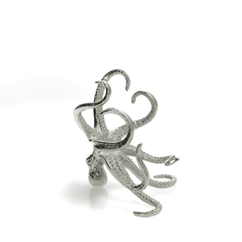 Image showing the Octopus Wine Bottle Holder, L14.5 x W13 x H17cm, Silver product.