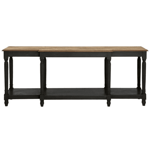 Image showing the Upton Console table, L200 x W50 x H80cm, Black Weathered Oak product.