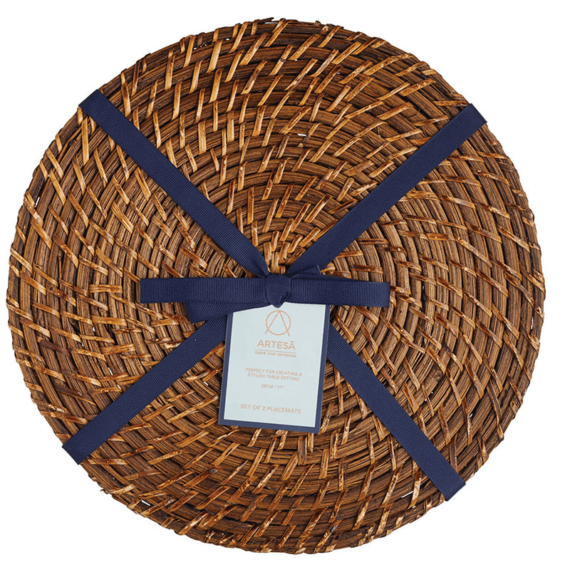 Pair of placemats, 28cm, Bamboo