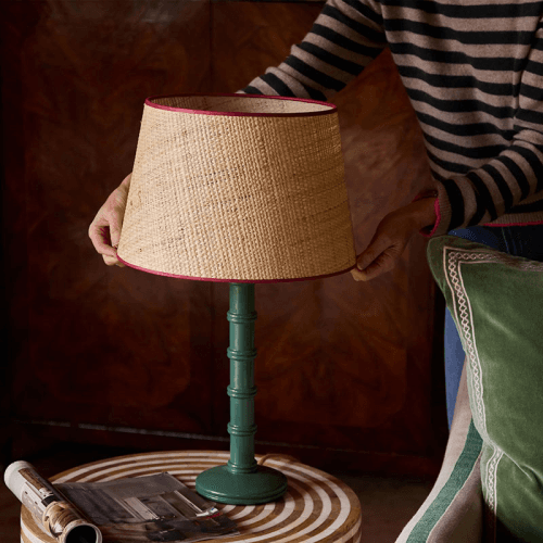 Image showing the Seema Raffia Lampshade, D27cm, Red product.