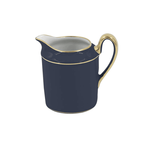 Image showing the Sous Le Soleil Empire Cream Jug, 150ml, Matt Gold Classic Night Blue product.