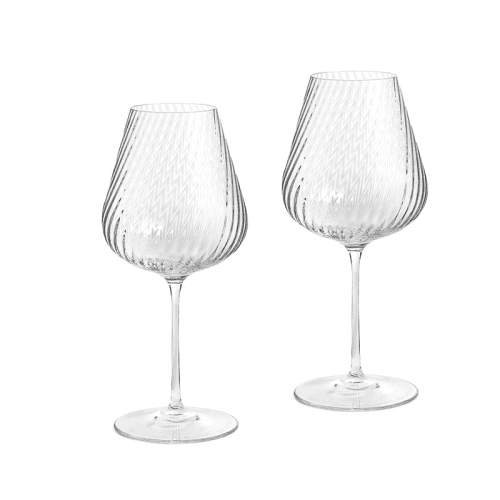 Image showing the Vera Wang Swirl Set of 2 White Wine Glasses, 440ml, Clear product.