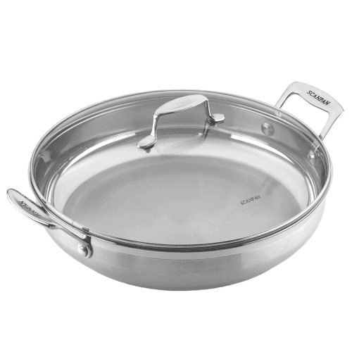 Image showing the Impact Chef pan with glass lid, 32cm, stainless steel product.