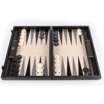 Backgammon Set, Inlaid Grid Wood Illusion