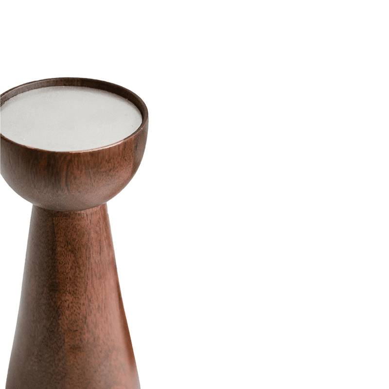 Harvey Set of 2 Candle Holders, Walnut