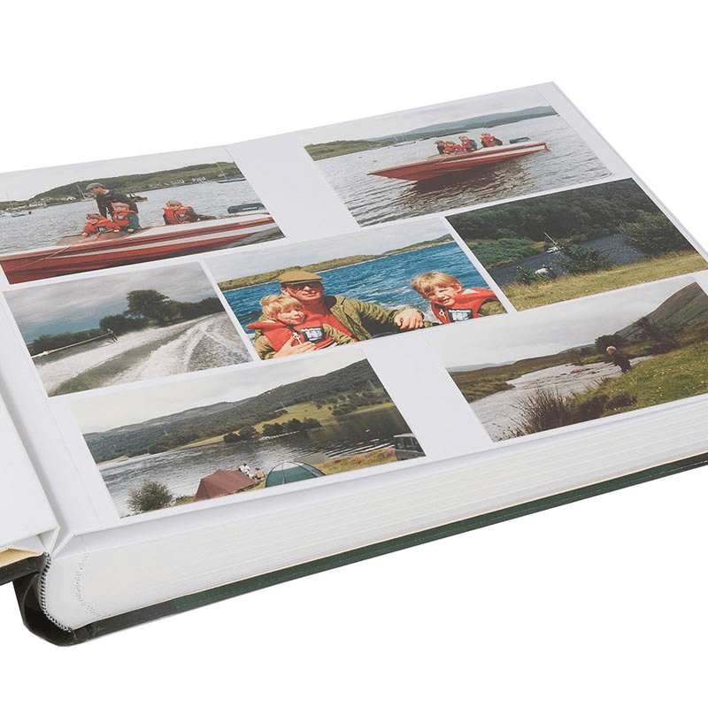 Large Landscape Photograph Album, L30.6 x W39.2cm, Blue / Burgundy