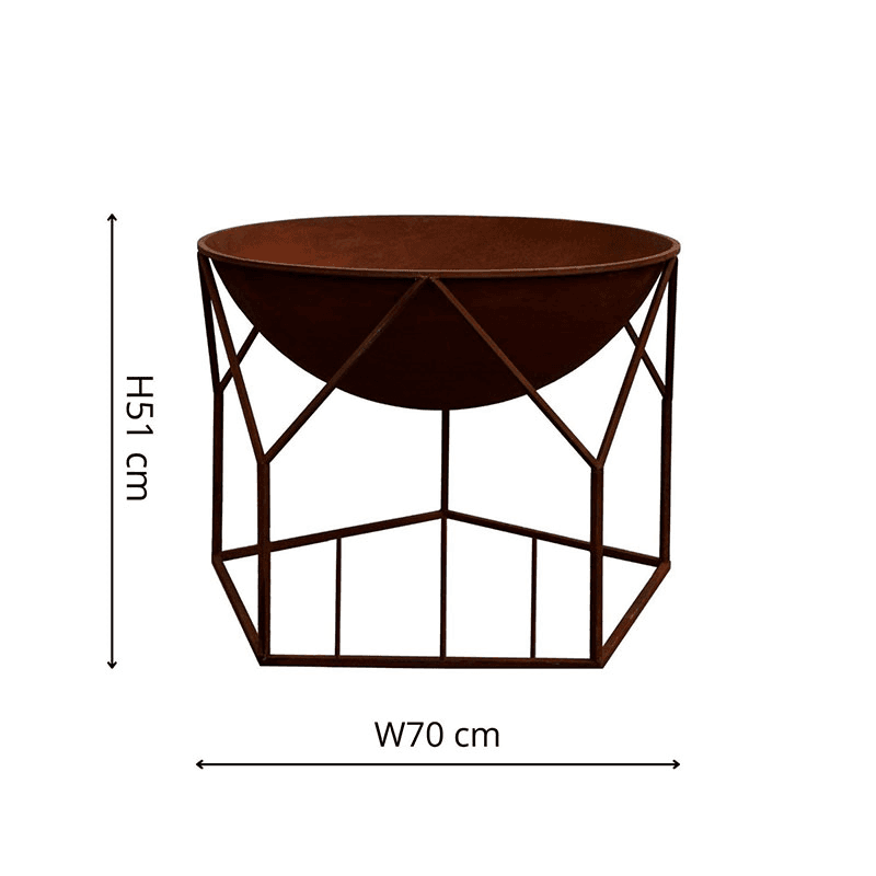 Buckingham Outdoor firebowl, W70cm, Rust