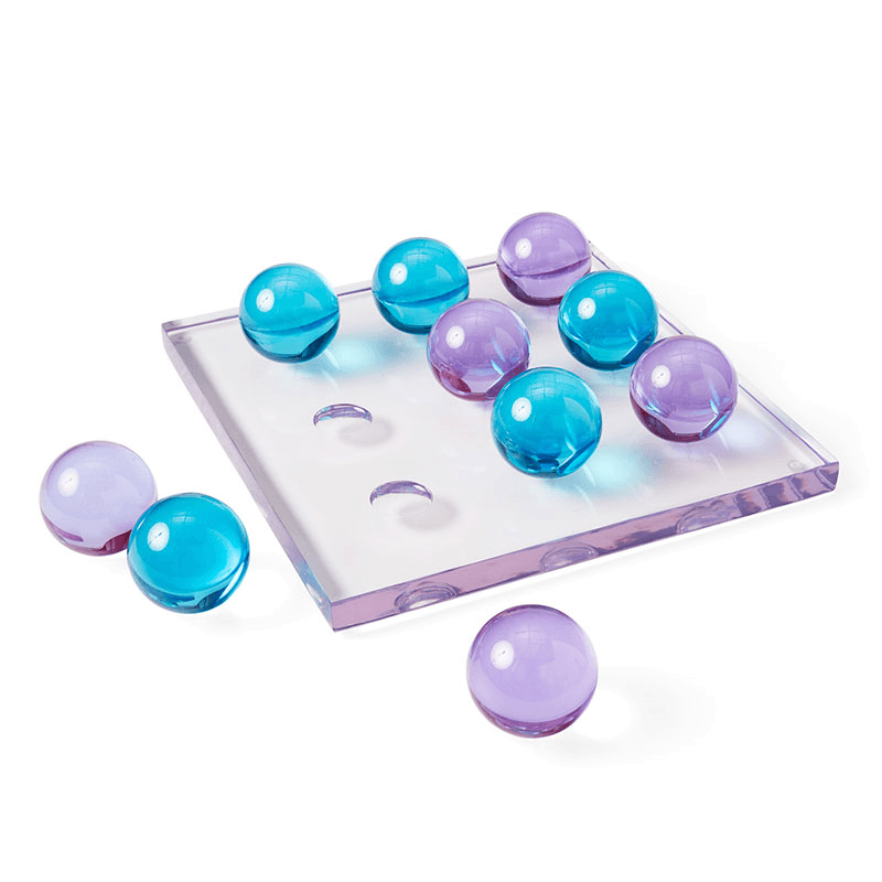 Acrylic Tic Tac Toe Set, 30.5 x 30.5cm, Turquoise & Purple