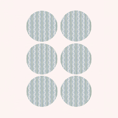 Image showing the Vines Set of 6 Placemats, D29cm, Blue product.