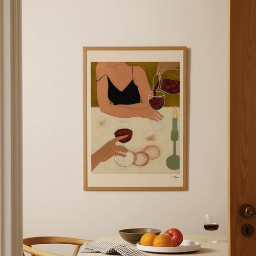 Image showing the Carla Llanos Sangria Nights Print, 40 x 50cm, Multi product.