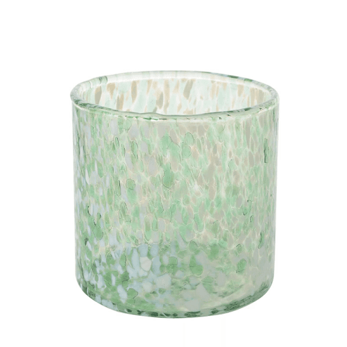 Image showing the Hestia Confetti Set of 4 Tea Light Holders, D10cm, Green product.