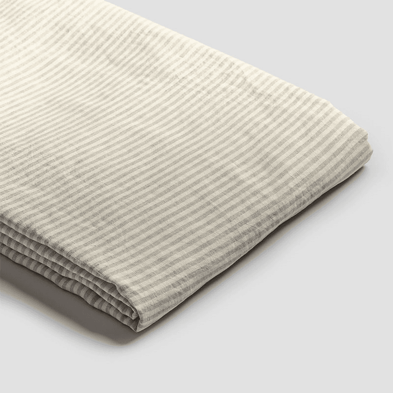 Stripe Linen Blend Duvet Cover, Double, Oatmeal