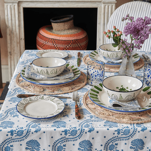 Image showing the Kalee Linen Tablecloth, 170 x 250cm, Blue product.
