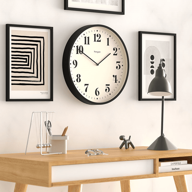 Number Two Wall Clock, D45cm, Black